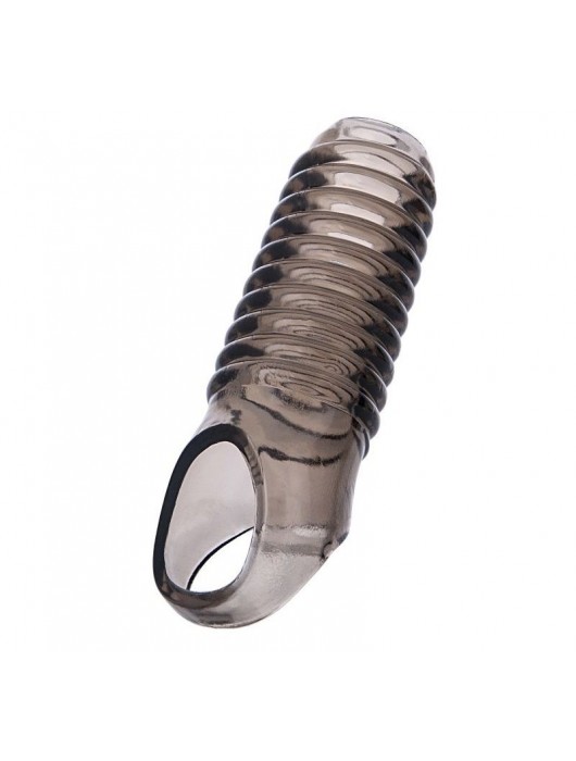 Дымчатая насадка с рёбрышками и подхватом мошонки ToyFa XLover - 12,5 см. - ToyFa - в Кирове купить с доставкой