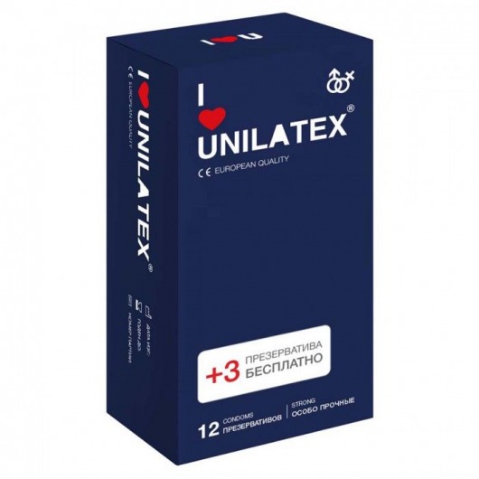 Ультрапрочные презервативы Unilatex Extra Strong - 12 шт. + 3 шт. в подарок - Unilatex - купить с доставкой в Кирове