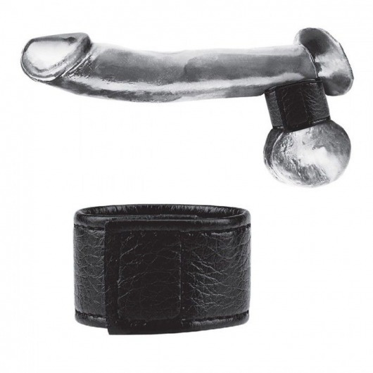 Чёрная утяжка на мошонку 1  Velcro Ball Stretcher - BlueLine - купить с доставкой в Кирове