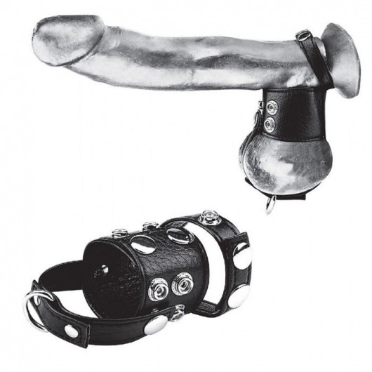 Утяжка на пенис и мошонку Cock Ring With 1.5  Ball Stretcher And Optional Weight Ring - BlueLine - купить с доставкой в Кирове