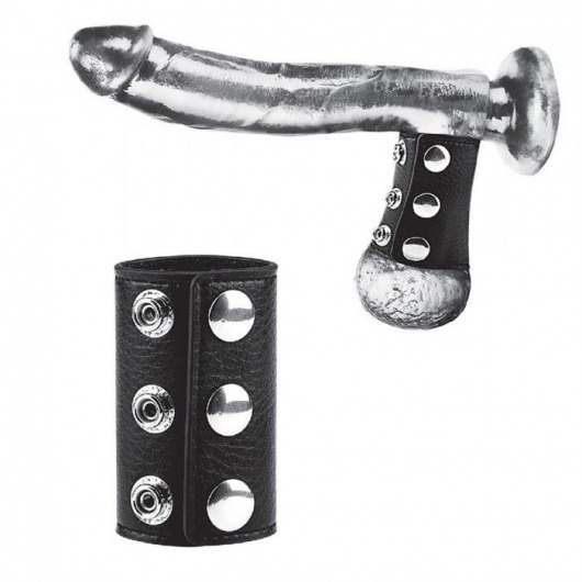 Чёрная утяжка на кнопках 100% PVC STRAP WITH METAL SNAP - BlueLine - купить с доставкой в Кирове