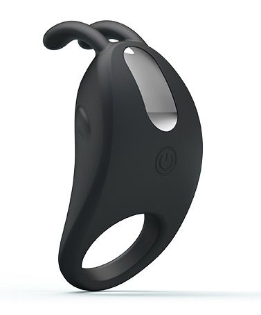 Чёрное эрекционное кольцо с вибрацией Rabbit Vibrator - Baile - в Кирове купить с доставкой