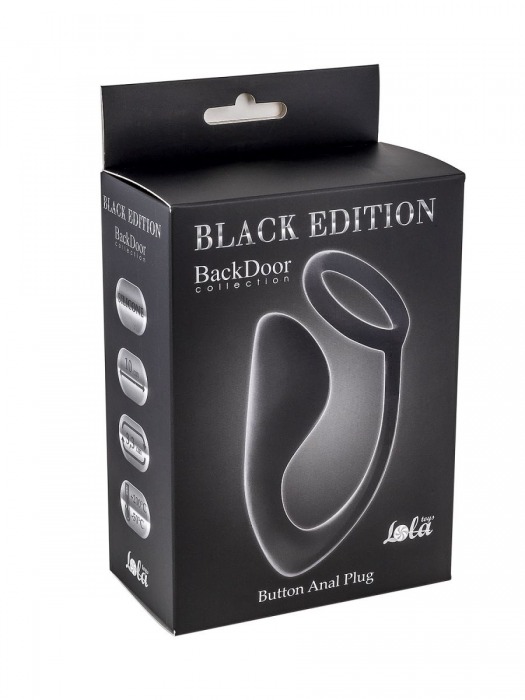 Чёрное эрекционное кольцо с анальной пробкой Button Anal Plug - Lola Games - в Кирове купить с доставкой