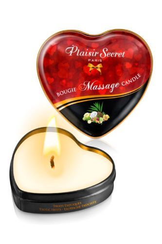 Массажная свеча с ароматом экзотических фруктов Bougie Massage Candle - 35 мл. - Plaisir Secret - купить с доставкой в Кирове