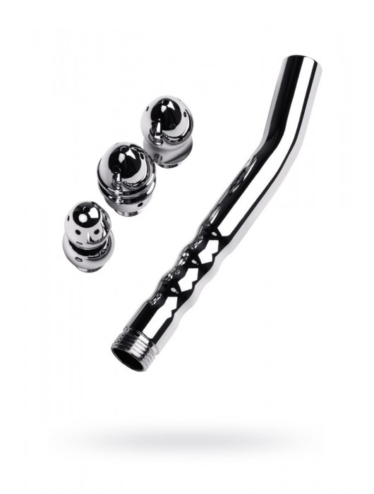 Металлический анальный душ с тремя насадками - ToyFa - купить с доставкой в Кирове