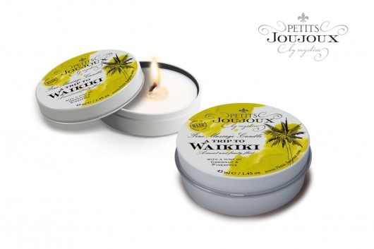 Массажная свеча Petits Joujoux Waikiki Beach с ароматом кокоса и ананаса - 33 гр. - MyStim - купить с доставкой в Кирове