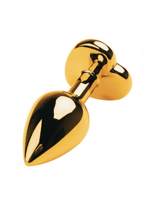 Золотистая анальная пробка с кристаллом-сердцем - 7,5 см. - ToyFa - купить с доставкой в Кирове
