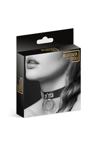 Узенький ошейник из полиуретана с кольцом - Bijoux Pour Toi - купить с доставкой в Кирове
