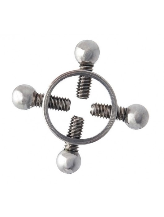 Серебристые зажимы для сосков на винтах - ToyFa - купить с доставкой в Кирове