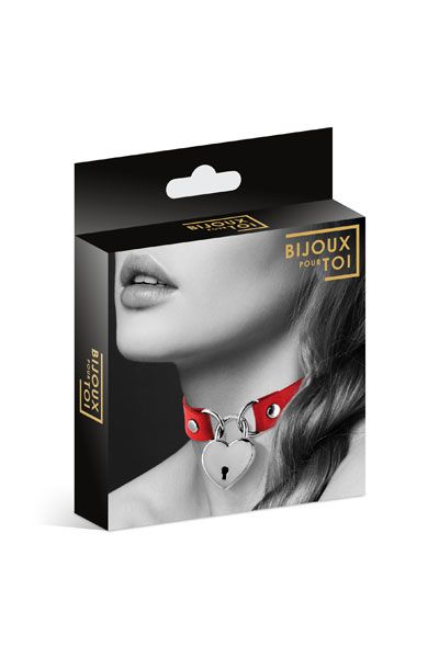 Красный чокер с замком в форме сердца - Bijoux Pour Toi - купить с доставкой в Кирове