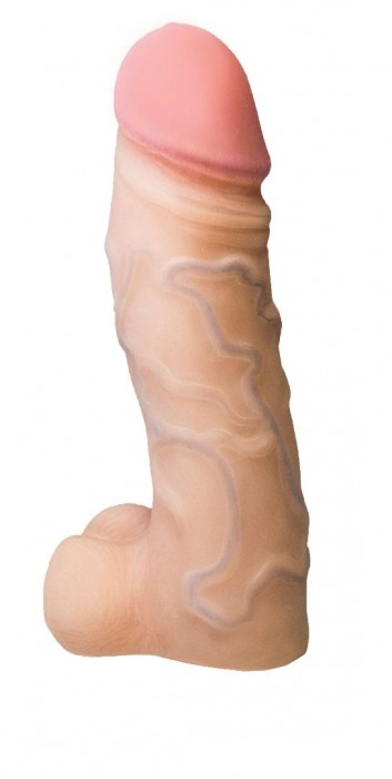 Реалистичная насадка с мошонкой REAL Standard - 15,5 см. - LOVETOY (А-Полимер) - купить с доставкой в Кирове