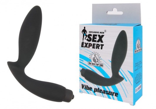 Чёрный вибростимулятор простаты Sex Expert Vibe Pleasure - Sex Expert - в Кирове купить с доставкой