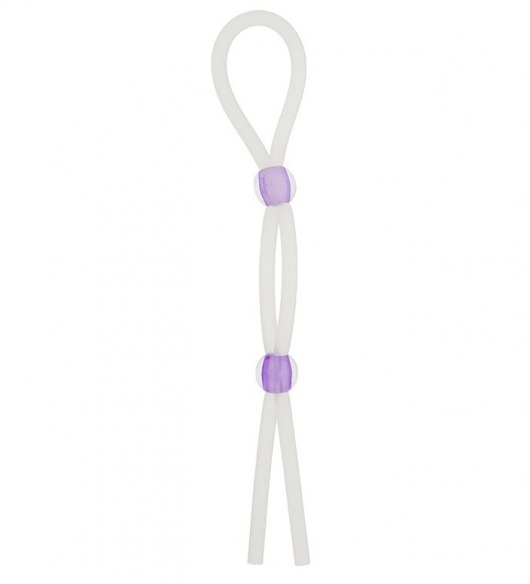 Прозрачное эрекционное кольцо-лассо SILICONE LASSO COCK RING DUAL BEADS - NMC - в Кирове купить с доставкой