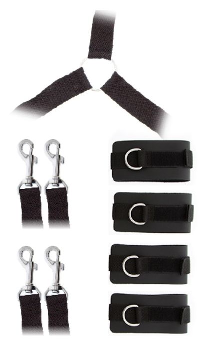 Комплект наручников и поножей LUXURIOUS BED RESTRAINT CUFF SET - Blush Novelties - купить с доставкой в Кирове