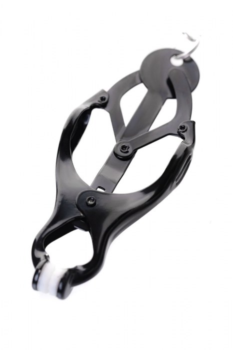 Черно-серебристые зажимы для сосков с кольцом для пениса TOYFA Metal - ToyFa - купить с доставкой в Кирове