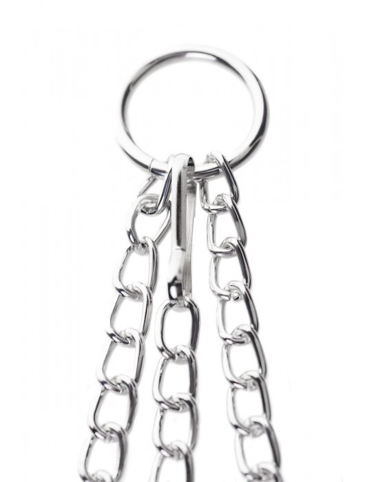 Серебристо-чёрные зажимы для сосков с кольцом для пениса TOYFA Metal - ToyFa - купить с доставкой в Кирове