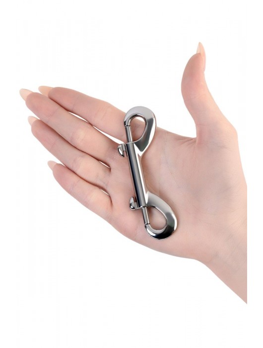 Серебристый двухсторонний карабин TOYFA Metal - ToyFa - купить с доставкой в Кирове